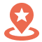 Pin and star icon.